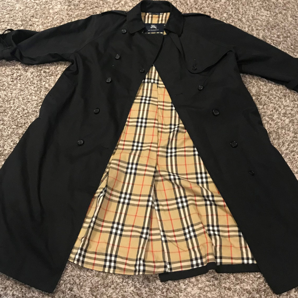 Classic Black Burberry Trench Coat